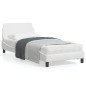 vidaXL Estructura de cama con cabecero cuero sintético blanco 90x200cm vidaXL Estructura de cama con cabecero cuero sintético blanco 90x200cm