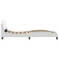 vidaXL Estructura de cama con cabecero cuero sintético blanco 90x200cm vidaXL Estructura de cama con cabecero cuero sintético blanco 90x200cm