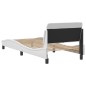 vidaXL Estructura de cama con cabecero cuero sintético blanco 90x200cm vidaXL Estructura de cama con cabecero cuero sintético blanco 90x200cm