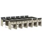 vidaXL Set comedor jardín y cojines 13 pzas ratán sintético gris claro vidaXL Set comedor jardín y cojines 13 pzas ratán sintético gris claro