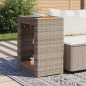 vidaXL Mesa auxiliar jardín tapa madera ratán PE gris 60x40x75 cm vidaXL Mesa auxiliar jardín tapa madera ratán PE gris 60x40x75 cm
