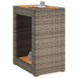 vidaXL Mesa auxiliar jardín tapa madera ratán PE gris 60x40x75 cm vidaXL Mesa auxiliar jardín tapa madera ratán PE gris 60x40x75 cm