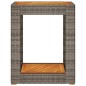 vidaXL Mesa auxiliar jardín tapa madera ratán PE gris 60x40x75 cm vidaXL Mesa auxiliar jardín tapa madera ratán PE gris 60x40x75 cm