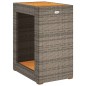 vidaXL Mesa auxiliar jardín tapa madera ratán PE gris 60x40x75 cm vidaXL Mesa auxiliar jardín tapa madera ratán PE gris 60x40x75 cm