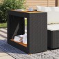 vidaXL Mesa auxiliar jardín tapa madera ratán PE negro 100x40x75 cm vidaXL Mesa auxiliar jardín tapa madera ratán PE negro 100x40x75 cm