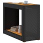 vidaXL Mesa auxiliar jardín tapa madera ratán PE negro 100x40x75 cm vidaXL Mesa auxiliar jardín tapa madera ratán PE negro 100x40x75 cm