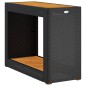 vidaXL Mesa auxiliar jardín tapa madera ratán PE negro 100x40x75 cm vidaXL Mesa auxiliar jardín tapa madera ratán PE negro 100x40x75 cm
