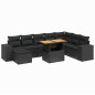 vidaXL Set de sofás de jardín 8 piezas y cojines ratán sintético negro vidaXL Set de sofás de jardín 8 piezas y cojines ratán sintético negro