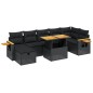 vidaXL Set de sofás de jardín 8 piezas y cojines ratán sintético negro vidaXL Set de sofás de jardín 8 piezas y cojines ratán sintético negro