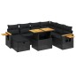 vidaXL Set de sofás de jardín 8 piezas y cojines ratán sintético negro vidaXL Set de sofás de jardín 8 piezas y cojines ratán sintético negro