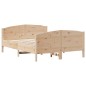 vidaXL Estructura de cama con cabecero madera maciza pino 135x190 cm