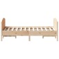 vidaXL Estructura de cama con cabecero madera maciza pino 135x190 cm