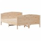 vidaXL Estructura de cama con cabecero madera maciza pino 135x190 cm