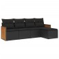 vidaXL Set de muebles de jardín 5 pzas y cojines ratán sintético negro vidaXL Set de muebles de jardín 5 pzas y cojines ratán sintético negro