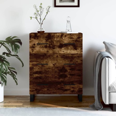 vidaXL Aparador de madera de ingeniería roble ahumado 69,5x34x90 cm
