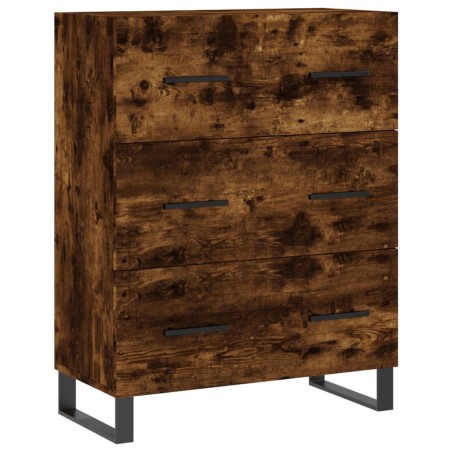 vidaXL Aparador de madera de ingeniería roble ahumado 69,5x34x90 cm