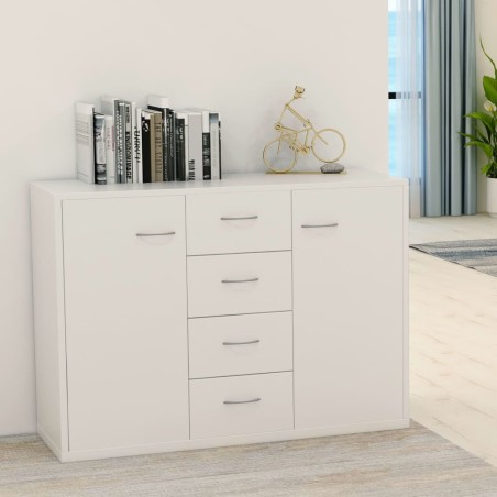vidaXL Aparador de madera contrachapada blanco 88x30x65 cm