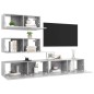 vidaXL Set muebles de salón TV 4 pzas madera ingeniería gris hormigón