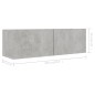 vidaXL Set muebles de salón TV 4 pzas madera ingeniería gris hormigón