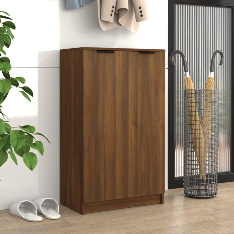 vidaXL Mueble zapatero madera contrachapada marrón roble 59x35x100 cm vidaXL Mueble zapatero madera contrachapada marrón roble 59x35x100 cm