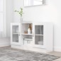 vidaXL Vitrina de madera contrachapada blanco brillo 120x30,5x70 cm vidaXL Vitrina de madera contrachapada blanco brillo 120x30,5x70 cm
