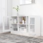 vidaXL Vitrina de madera contrachapada blanco brillo 120x30,5x70 cm vidaXL Vitrina de madera contrachapada blanco brillo 120x30,5x70 cm