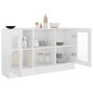 vidaXL Vitrina de madera contrachapada blanco brillo 120x30,5x70 cm vidaXL Vitrina de madera contrachapada blanco brillo 120x30,5x70 cm