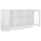 vidaXL Vitrina de madera contrachapada blanco brillo 120x30,5x70 cm vidaXL Vitrina de madera contrachapada blanco brillo 120x30,5x70 cm