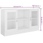 vidaXL Vitrina de madera contrachapada blanco brillo 120x30,5x70 cm vidaXL Vitrina de madera contrachapada blanco brillo 120x30,5x70 cm