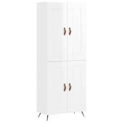 vidaXL Aparador alto madera contrachapada blanco brillo 69,5x34x180 cm