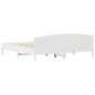 vidaXL Estructura de cama con cabecero madera de pino blanco 200x200cm vidaXL Estructura de cama con cabecero madera de pino blanco 200x200cm