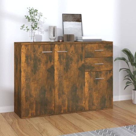 vidaXL Aparador madera contrachapada roble ahumado 105x30x75 cm