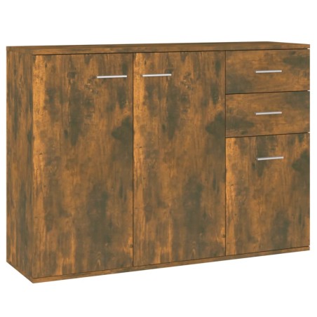 vidaXL Aparador madera contrachapada roble ahumado 105x30x75 cm
