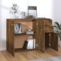 vidaXL Aparador madera contrachapada roble ahumado 105x30x75 cm vidaXL Aparador madera contrachapada roble ahumado 105x30x75 cm
