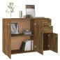 vidaXL Aparador madera contrachapada roble ahumado 105x30x75 cm vidaXL Aparador madera contrachapada roble ahumado 105x30x75 cm