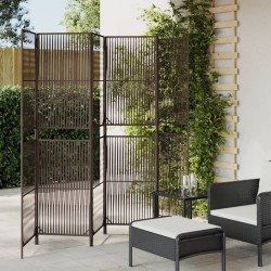 vidaXL Biombo de 6 paneles ratán sintético marrón