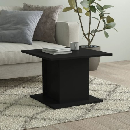 vidaXL Mesa de centro madera contrachapada negro 55,5x55,5x40 cm