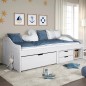 vidaXL Sofá cama con 3 cajones madera maciza pino blanca IRUN 90x200cm vidaXL Sofá cama con 3 cajones madera maciza pino blanca IRUN 90x200cm