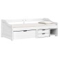 vidaXL Sofá cama con 3 cajones madera maciza pino blanca IRUN 90x200cm vidaXL Sofá cama con 3 cajones madera maciza pino blanca IRUN 90x200cm