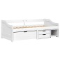 vidaXL Sofá cama con 3 cajones madera maciza pino blanca IRUN 90x200cm vidaXL Sofá cama con 3 cajones madera maciza pino blanca IRUN 90x200cm