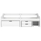 vidaXL Sofá cama con 3 cajones madera maciza pino blanca IRUN 90x200cm vidaXL Sofá cama con 3 cajones madera maciza pino blanca IRUN 90x200cm