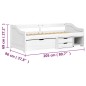 vidaXL Sofá cama con 3 cajones madera maciza pino blanca IRUN 90x200cm vidaXL Sofá cama con 3 cajones madera maciza pino blanca IRUN 90x200cm
