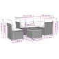 vidaXL Set de muebles de jardín 6 pzas y cojines ratán sintético gris
