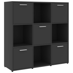 vidaXL Estantería librería madera contrachapada gris 90x30x90 cm