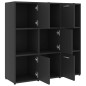 vidaXL Estantería librería madera contrachapada gris 90x30x90 cm vidaXL Estantería librería madera contrachapada gris 90x30x90 cm