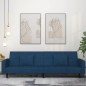 vidaXL Sofá cama de 2 plazas con dos almohadas terciopelo azul vidaXL Sofá cama de 2 plazas con dos almohadas terciopelo azul