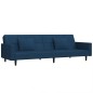 vidaXL Sofá cama de 2 plazas con dos almohadas terciopelo azul vidaXL Sofá cama de 2 plazas con dos almohadas terciopelo azul