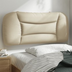 vidaXL Cabecero de cama acolchado tela crema 90 cm