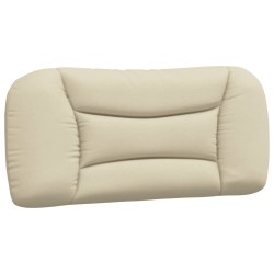 vidaXL Cabecero de cama acolchado tela crema 90 cm