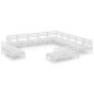 vidaXL Juego de muebles de jardín 13 piezas madera maciza pino blanco vidaXL Juego de muebles de jardín 13 piezas madera maciza pino blanco